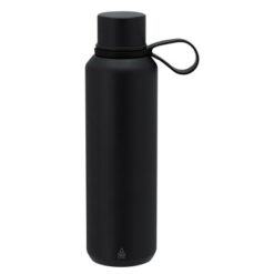 Butelka termiczna 630 ml ze stali nierdzewnej z recyklingu z nadrukiem Twojego logo, materiał: stal nierdzewna, stal, kolor: czarny