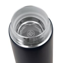 Termos 450 ml ze stali nierdzewnej z recyklingu, zaparzacz z nadrukiem Twojego logo, materiał: stal nierdzewna, stal, ceramika, kolor: czarny Termos 450 ml ze stali nierdzewnej z recyklingu, zaparzacz z nadrukiem Twojego logo, materiał: stal nierdzewna, stal, ceramika, kolor: czarny