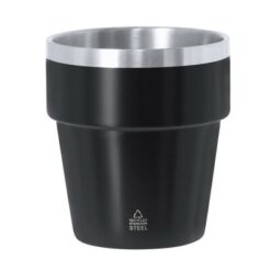 Kubek 250 ml ze stali nierdzewnej z recyklingu z nadrukiem Twojego logo, materiał: stal nierdzewna, stal, kolor: czarny