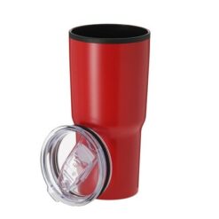 Kubek termiczny 530 ml z nadrukiem Twojego logo, materiał: pp, stal nierdzewna, stal, kolor: czerwony Kubek termiczny 530 ml z nadrukiem Twojego logo, materiał: pp, stal nierdzewna, stal, kolor: czerwony