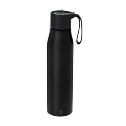 Butelka sportowa 700 ml z aluminium z recyklingu z nadrukiem Twojego logo, materiał: aluminium, kolor: czarny