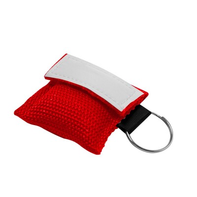 Maska do resuscytacji, brelok z nadrukiem Twojego logo, materiał: poliester, kolor: czerwony Maska do resuscytacji, brelok z nadrukiem Twojego logo, materiał: poliester, kolor: czerwony