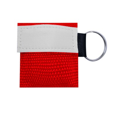 Maska do resuscytacji, brelok z nadrukiem Twojego logo, materiał: poliester, kolor: czerwony Maska do resuscytacji, brelok z nadrukiem Twojego logo, materiał: poliester, kolor: czerwony