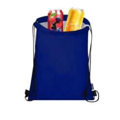 Worek ze sznurkiem RPET z nadrukiem Twojego logo, materiał: aluminium, poliester, rpet, kolor: niebieski