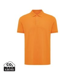 Koszulka polo z bawełny z recyklingu Iqoniq Yosemite z nadrukiem Twojego logo, materiał: bawełna, kolor: pomarańczowy