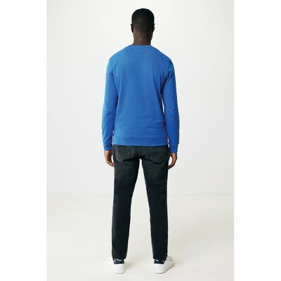 Bluza z bawełny z recyklingu Iqoniq Zion z nadrukiem Twojego logo, materiał: bawełna, kolor: niebieski Bluza z bawełny z recyklingu Iqoniq Zion z nadrukiem Twojego logo, materiał: bawełna, kolor: niebieski