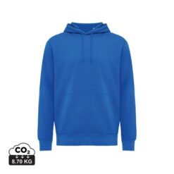 Lekka bluza z kapturem Iqoniq Rila, bawełna z recyklingu z nadrukiem Twojego logo, materiał: bawełna, kolor: niebieski