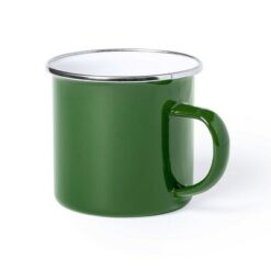 Emaliowany kubek 380 ml z nadrukiem Twojego logo, materiał: stal nierdzewna, stal, kolor: zielony