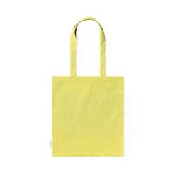 Torba z bawełny z recyklingu na zakupy z nadrukiem Twojego logo, materiał: bawełna, kolor: żółty