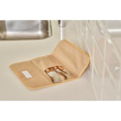 Zestaw do wędlin RPET z nadrukiem Twojego logo, materiał: drewno, poliester, stal nierdzewna, rpet, stal, kolor: brązowy