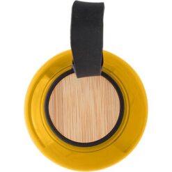 Butelka sportowa 500 ml RPET z nadrukiem Twojego logo, materiał: bambus, pp, silikon, kolor: żółty Butelka sportowa 500 ml RPET z nadrukiem Twojego logo, materiał: bambus, pp, silikon, kolor: żółty