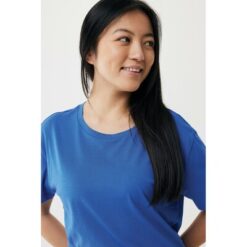 Damska koszulka Iqoniq Yala, bawełna z recyklingu z nadrukiem Twojego logo, materiał: bawełna, kolor: niebieski