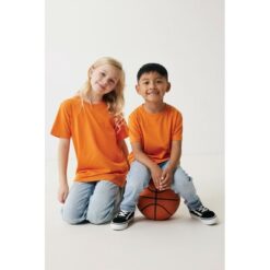 Dziecięca koszulka Iqoniq Koli, bawełna z recyklingu z nadrukiem Twojego logo, materiał: bawełna, kolor: pomarańczowy Dziecięca koszulka Iqoniq Koli, bawełna z recyklingu z nadrukiem Twojego logo, materiał: bawełna, kolor: pomarańczowy