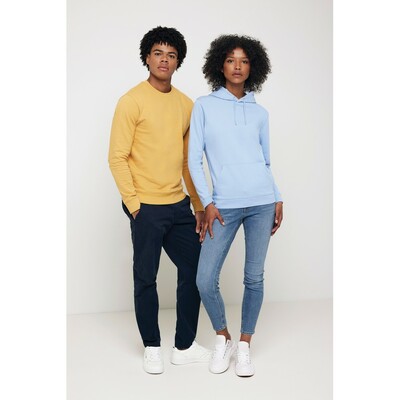 Bluza z bawełny z recyklingu Iqoniq Zion z nadrukiem Twojego logo, materiał: bawełna, kolor: żółty Bluza z bawełny z recyklingu Iqoniq Zion z nadrukiem Twojego logo, materiał: bawełna, kolor: żółty