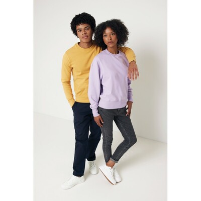 Bluza z bawełny z recyklingu Iqoniq Zion z nadrukiem Twojego logo, materiał: bawełna, kolor: żółty Bluza z bawełny z recyklingu Iqoniq Zion z nadrukiem Twojego logo, materiał: bawełna, kolor: żółty