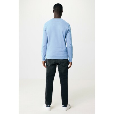 Bluza z bawełny z recyklingu Iqoniq Zion z nadrukiem Twojego logo, materiał: bawełna, kolor: niebieski Bluza z bawełny z recyklingu Iqoniq Zion z nadrukiem Twojego logo, materiał: bawełna, kolor: niebieski