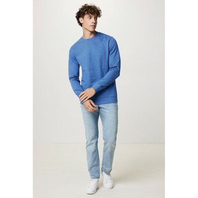 Bluza z niebarwionej bawełny z recyklingu Iqoniq Denali z nadrukiem Twojego logo, materiał: bawełna, kolor: niebieski Bluza z niebarwionej bawełny z recyklingu Iqoniq Denali z nadrukiem Twojego logo, materiał: bawełna, kolor: niebieski