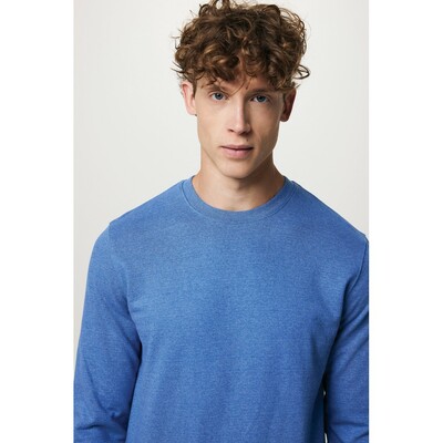 Bluza z niebarwionej bawełny z recyklingu Iqoniq Denali z nadrukiem Twojego logo, materiał: bawełna, kolor: niebieski Bluza z niebarwionej bawełny z recyklingu Iqoniq Denali z nadrukiem Twojego logo, materiał: bawełna, kolor: niebieski