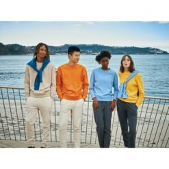 Lekki sweter Iqoniq Etosha, bawełna z recyklingu z nadrukiem Twojego logo, materiał: bawełna, kolor: żółty Lekki sweter Iqoniq Etosha, bawełna z recyklingu z nadrukiem Twojego logo, materiał: bawełna, kolor: żółty