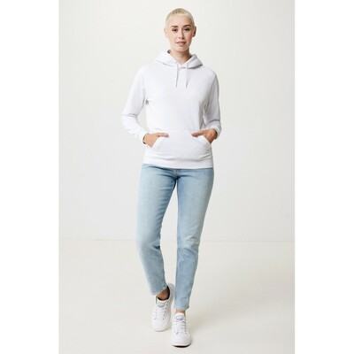 Bluza z kapturem z bawełny z recyklingu Iqoniq Jasper z nadrukiem Twojego logo, materiał: bawełna, kolor: biały Bluza z kapturem z bawełny z recyklingu Iqoniq Jasper z nadrukiem Twojego logo, materiał: bawełna, kolor: biały