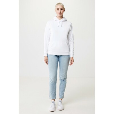 Bluza z kapturem z bawełny z recyklingu Iqoniq Jasper z nadrukiem Twojego logo, materiał: bawełna, kolor: biały Bluza z kapturem z bawełny z recyklingu Iqoniq Jasper z nadrukiem Twojego logo, materiał: bawełna, kolor: biały