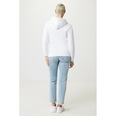 Bluza z kapturem z bawełny z recyklingu Iqoniq Jasper z nadrukiem Twojego logo, materiał: bawełna, kolor: biały Bluza z kapturem z bawełny z recyklingu Iqoniq Jasper z nadrukiem Twojego logo, materiał: bawełna, kolor: biały