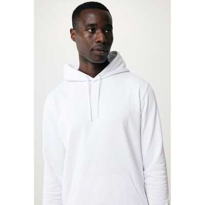 Bluza z kapturem z bawełny z recyklingu Iqoniq Jasper z nadrukiem Twojego logo, materiał: bawełna, kolor: biały Bluza z kapturem z bawełny z recyklingu Iqoniq Jasper z nadrukiem Twojego logo, materiał: bawełna, kolor: biały