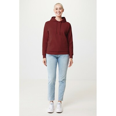 Bluza z kapturem z bawełny z recyklingu Iqoniq Jasper z nadrukiem Twojego logo, materiał: bawełna, kolor: burgund Bluza z kapturem z bawełny z recyklingu Iqoniq Jasper z nadrukiem Twojego logo, materiał: bawełna, kolor: burgund