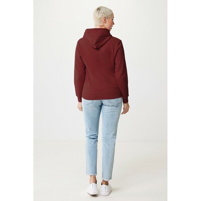 Bluza z kapturem z bawełny z recyklingu Iqoniq Jasper z nadrukiem Twojego logo, materiał: bawełna, kolor: burgund Bluza z kapturem z bawełny z recyklingu Iqoniq Jasper z nadrukiem Twojego logo, materiał: bawełna, kolor: burgund