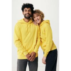 Lekka bluza z kapturem Iqoniq Rila, bawełna z recyklingu z nadrukiem Twojego logo, materiał: bawełna, kolor: żółty Lekka bluza z kapturem Iqoniq Rila, bawełna z recyklingu z nadrukiem Twojego logo, materiał: bawełna, kolor: żółty