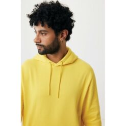 Lekka bluza z kapturem Iqoniq Rila, bawełna z recyklingu z nadrukiem Twojego logo, materiał: bawełna, kolor: żółty Lekka bluza z kapturem Iqoniq Rila, bawełna z recyklingu z nadrukiem Twojego logo, materiał: bawełna, kolor: żółty