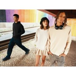 Bluza z kapturem i kieszeniami Iqoniq Yengo z bawełny z recyklingu z nadrukiem Twojego logo, materiał: bawełna, kolor: biały