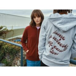 Bluza z kapturem z bawełny z recyklingu Iqoniq Abisko z nadrukiem Twojego logo, materiał: bawełna, kolor: czerwony Bluza z kapturem z bawełny z recyklingu Iqoniq Abisko z nadrukiem Twojego logo, materiał: bawełna, kolor: czerwony