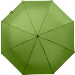 Parasol manualny RPET, składany z nadrukiem Twojego logo, materiał: drewno, poliester, rpet, stal, kolor: jasnozielony Parasol manualny RPET, składany z nadrukiem Twojego logo, materiał: drewno, poliester, rpet, stal, kolor: jasnozielony