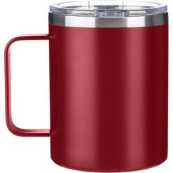 Kubek podróżny 300 ml z nadrukiem Twojego logo, materiał: stal nierdzewna, stal, kolor: burgund Kubek podróżny 300 ml z nadrukiem Twojego logo, materiał: stal nierdzewna, stal, kolor: burgund