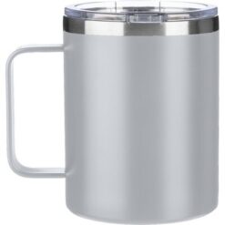 Kubek podróżny 300 ml z nadrukiem Twojego logo, materiał: stal nierdzewna, stal, kolor: szary Kubek podróżny 300 ml z nadrukiem Twojego logo, materiał: stal nierdzewna, stal, kolor: szary