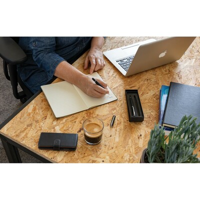 Zestaw piśmienny z nadrukiem Twojego logo, materiał: metal, aluminium, kolor: czarny Zestaw piśmienny z nadrukiem Twojego logo, materiał: metal, aluminium, kolor: czarny