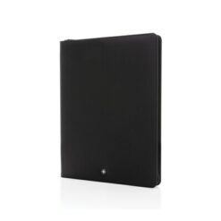 Teczka konferencyjna A4 Swiss Peak Heritage, notatnik, PU z recyklingu z nadrukiem Twojego logo, materiał: pu, papier, kolor: czarny