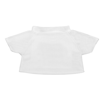 Koszulka dla zabawki pluszowej z nadrukiem Twojego logo, materiał: welur, kolor: biały Koszulka dla zabawki pluszowej z nadrukiem Twojego logo, materiał: welur, kolor: biały