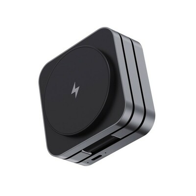 Składana ładowarka 3 w 1 15W Terra z nadrukiem Twojego logo, materiał: aluminium, kolor: szary Składana ładowarka 3 w 1 15W Terra z nadrukiem Twojego logo, materiał: aluminium, kolor: szary