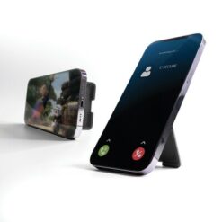 Magnetyczny portfel do telefonu C-Secure z nadrukiem Twojego logo, materiał: pu, kolor: czarny Magnetyczny portfel do telefonu C-Secure z nadrukiem Twojego logo, materiał: pu, kolor: czarny