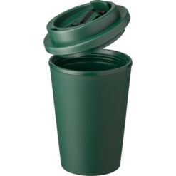 Kubek podróżny 350 ml z nadrukiem Twojego logo, materiał: pp, silikon, kolor: zielony Kubek podróżny 350 ml z nadrukiem Twojego logo, materiał: pp, silikon, kolor: zielony