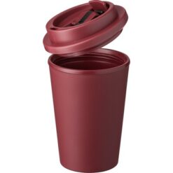 Kubek podróżny 350 ml z nadrukiem Twojego logo, materiał: pp, silikon, kolor: burgund Kubek podróżny 350 ml z nadrukiem Twojego logo, materiał: pp, silikon, kolor: burgund