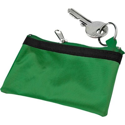 Etui na klucze, portmonetka, brelok do kluczy z nadrukiem Twojego logo, materiał: nylon, kolor: zielony Etui na klucze, portmonetka, brelok do kluczy z nadrukiem Twojego logo, materiał: nylon, kolor: zielony