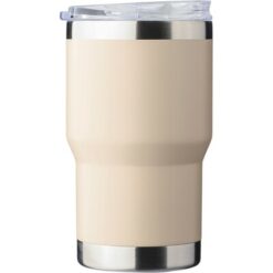 Kubek termiczny 350 ml z nadrukiem Twojego logo, materiał: pp, stal nierdzewna, silikon, stal, kolor: beżowy Kubek termiczny 350 ml z nadrukiem Twojego logo, materiał: pp, stal nierdzewna, silikon, stal, kolor: beżowy