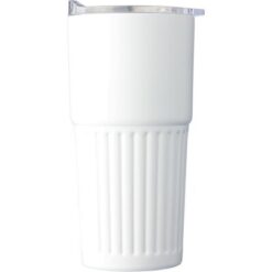 Kubek termiczny 500 ml z nadrukiem Twojego logo, materiał: pp, stal nierdzewna, silikon, stal, kolor: biały Kubek termiczny 500 ml z nadrukiem Twojego logo, materiał: pp, stal nierdzewna, silikon, stal, kolor: biały