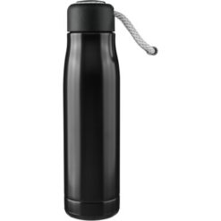 Butelka termiczna 500 ml z nadrukiem Twojego logo, materiał: pp, poliester, stal nierdzewna, silikon, stal, kolor: czarny Butelka termiczna 500 ml z nadrukiem Twojego logo, materiał: pp, poliester, stal nierdzewna, silikon, stal, kolor: czarny