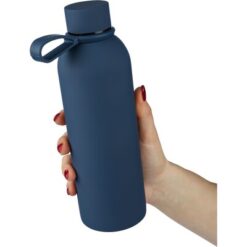 Butelka termiczna 500 ml z nadrukiem Twojego logo, materiał: pp, stal nierdzewna, silikon, stal, kolor: niebieski Butelka termiczna 500 ml z nadrukiem Twojego logo, materiał: pp, stal nierdzewna, silikon, stal, kolor: niebieski