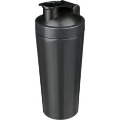 Butelka sportowa 750 ml, shaker z nadrukiem Twojego logo, materiał: pp, stal nierdzewna, silikon, stal, kolor: czarny