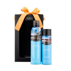 Zestaw kosmetyków Tenderness TREATMENTS z nadrukiem Twojego logo, materiał: metal, plastik, karton, kolor: niebieski Zestaw kosmetyków Tenderness TREATMENTS z nadrukiem Twojego logo, materiał: metal, plastik, karton, kolor: niebieski